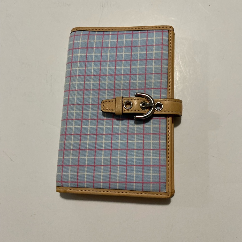 Coach light blue plaid photo album